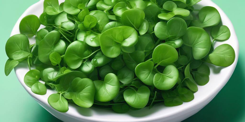 watercress in a fresh salad bowl with vibrant green leaves