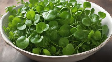 watercress in salad bowl