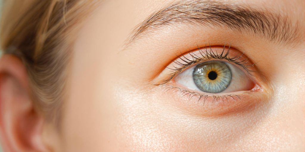 Olhos radiantes com pele revitalizada ao redor.