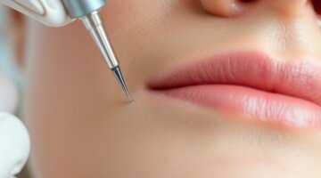 Microagulhas finas na pele com gás invisível.