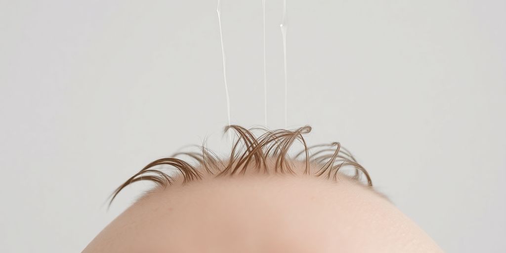 Cabelo a cair de uma cabeça.