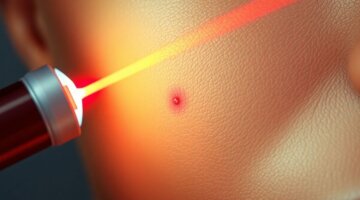 Remoção de lesão vascular facial a laser.