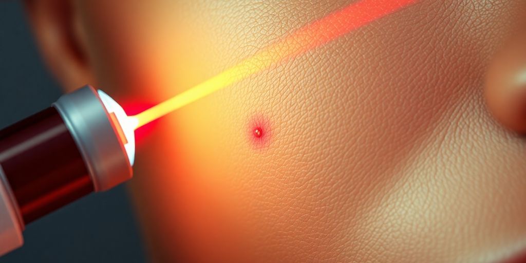 Remoção de lesão vascular facial a laser.