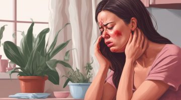 woman experiencing PMS symptoms at home