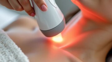 Dispositivo de depilação a laser em ação.