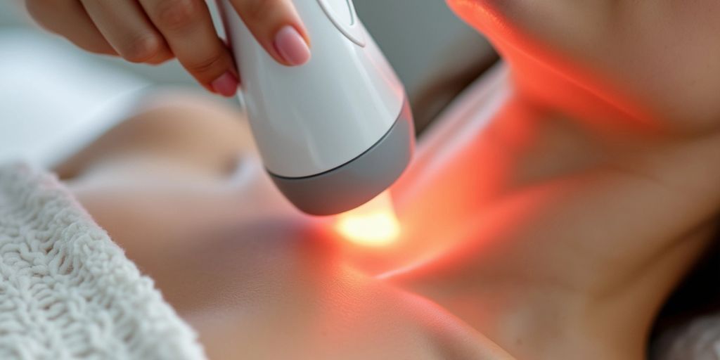 Dispositivo de depilação a laser em ação.