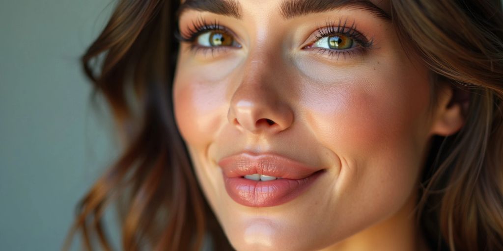Rosto feminino com pele lisa e radiante após Botox.