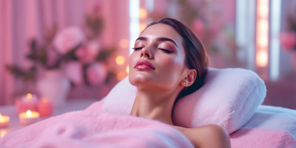 Mulher relaxando durante tratamento de Endermologie®.