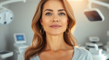 Mulher confiante após cirurgia de pexia mamária.