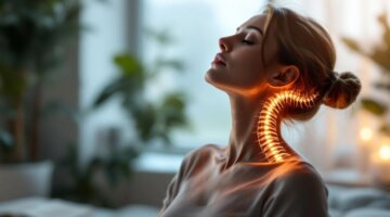 Pessoa a praticar técnicas de levantamento cervical.