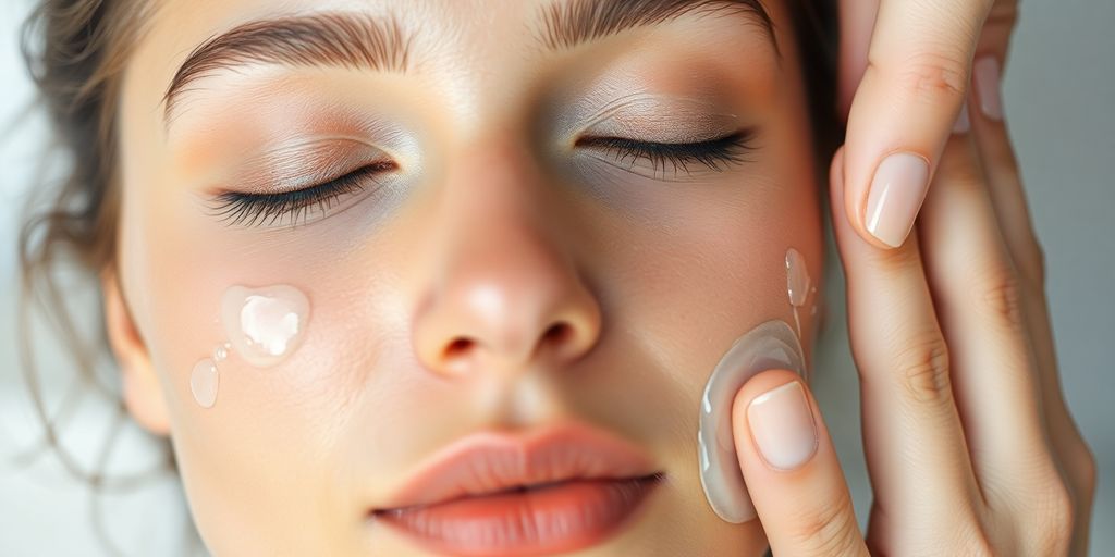 Rosto de mulher recebendo tratamento de peeling.