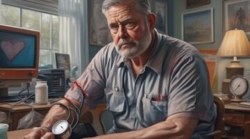 man with high blood pressure