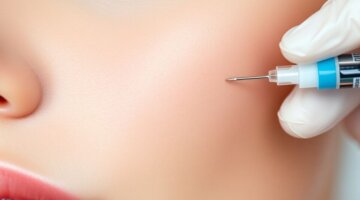 Rosto jovem a receber tratamento estético