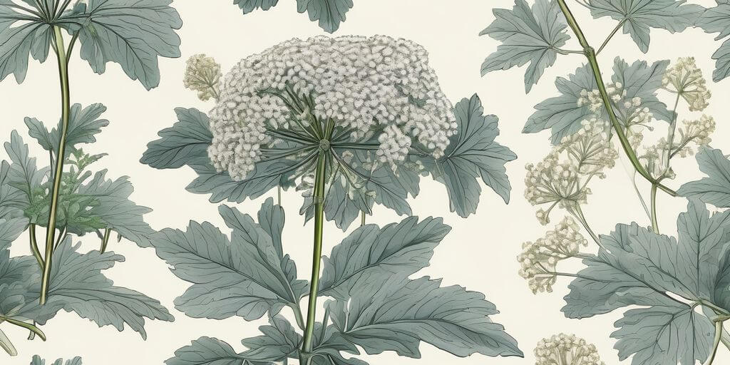Angelica plant medicinal properties illustration