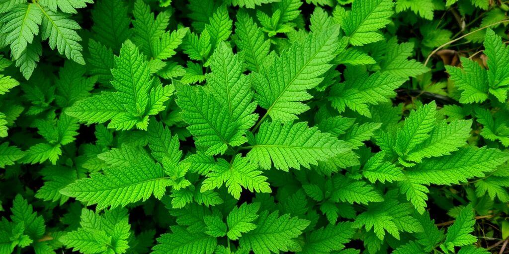 Urtiga verde em ambiente natural, simbolizando saúde.