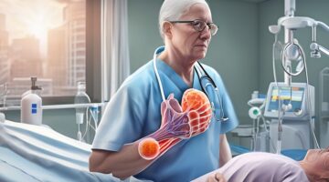 immune system weakness due to severe illness, medical illustration, healthcare, hospital environment