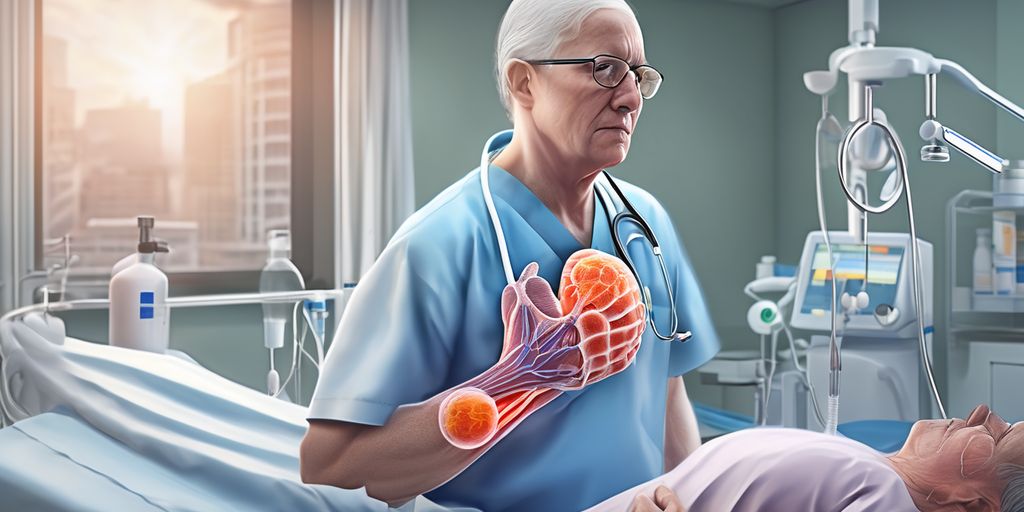 immune system weakness due to severe illness, medical illustration, healthcare, hospital environment