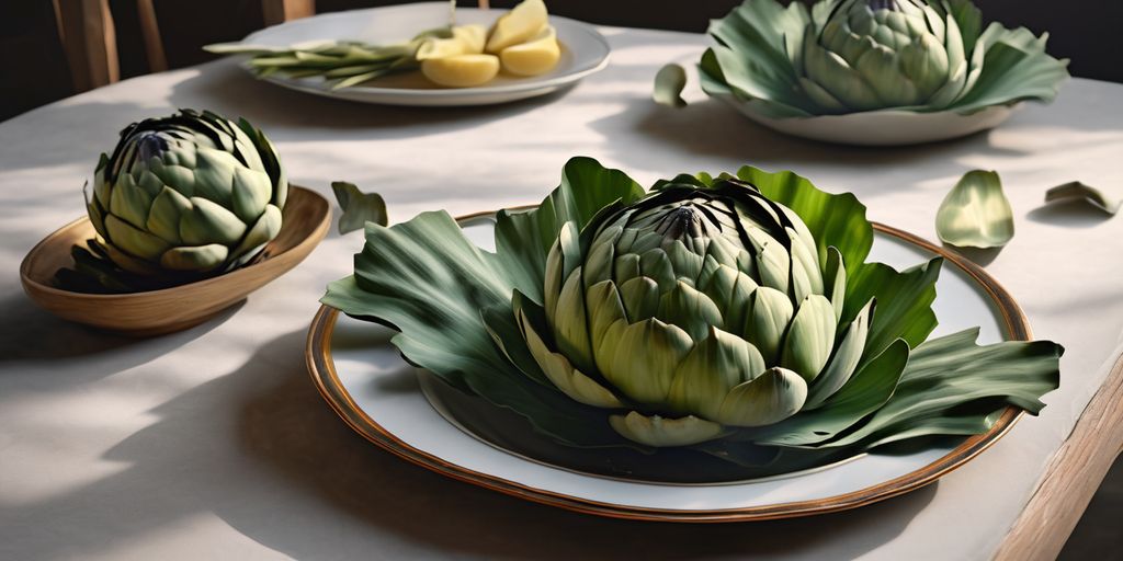 artichoke dishes on table