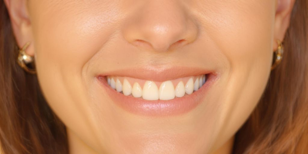Pessoa sorridente com orelhas bem proporcionadas.