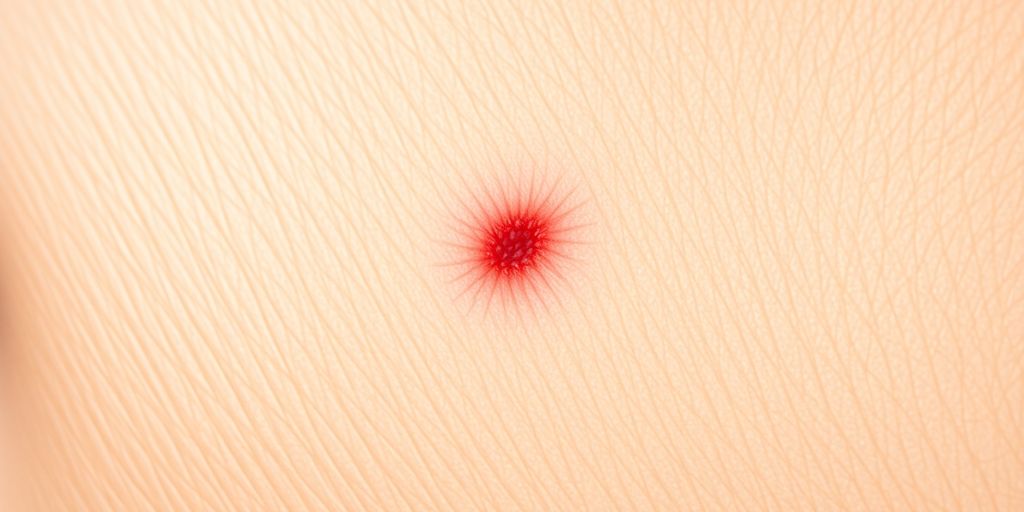 Pele com cicatriz após cirurgia dermatológica.