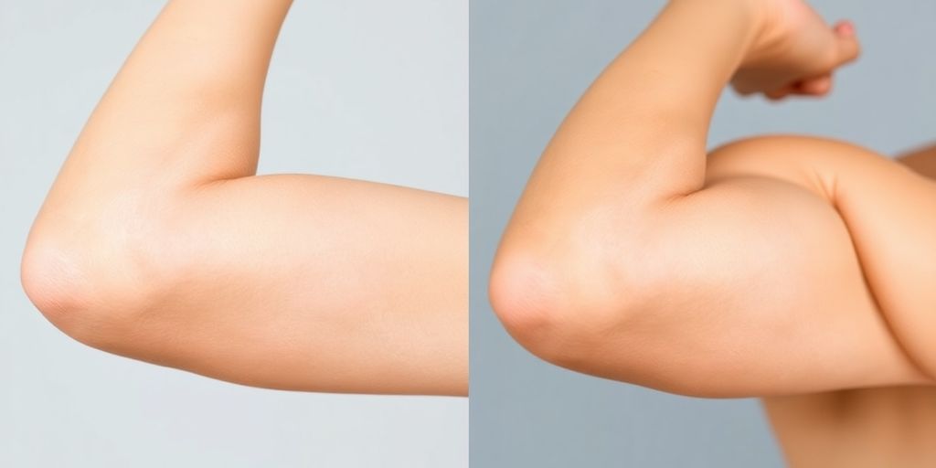 Braços tonificados após braquiplastia.