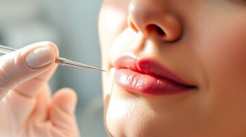 Rosto jovem a receber preenchimento dérmico