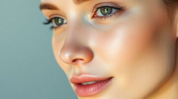 Rosto feminino rejuvenescido com brilho saudável