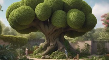 avocado tree in a garden with caretaker