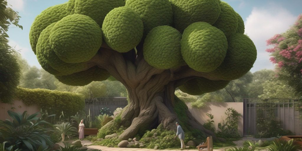 avocado tree in a garden with caretaker