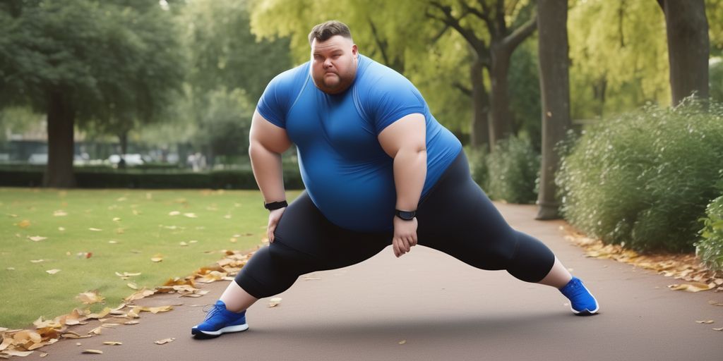 overweight person exercising in park