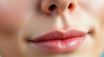 Pele lisa com brilho natural, sem rugas aparentes.